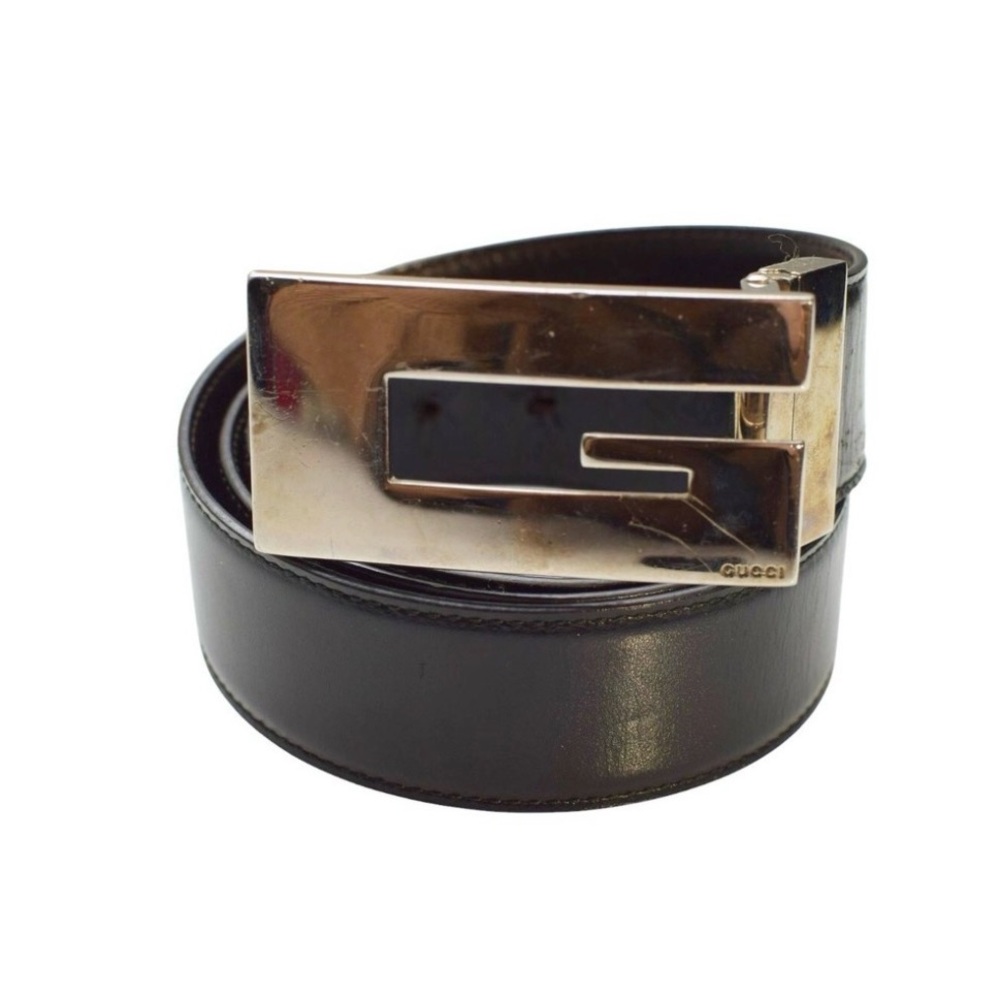 Gucci Black Belt with Metallic Buckle